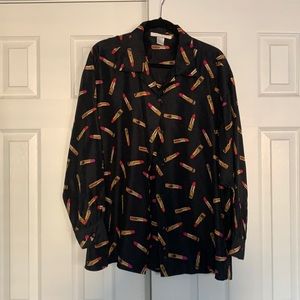 Women’s silk blouse, sz L, EUC